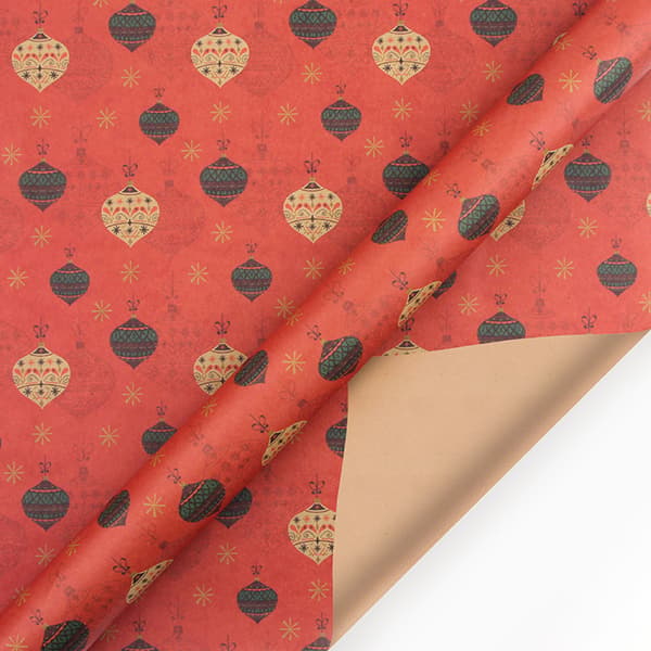Retro julelement Presenter Omslagspapper DIY Presentförpackning Kraft Wraps null - Random style