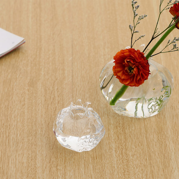 Granatäppleform Klart glas Vas Flaska Blomflaska Växter Flaska Glas Material för hemväxter Blomdekorationer S