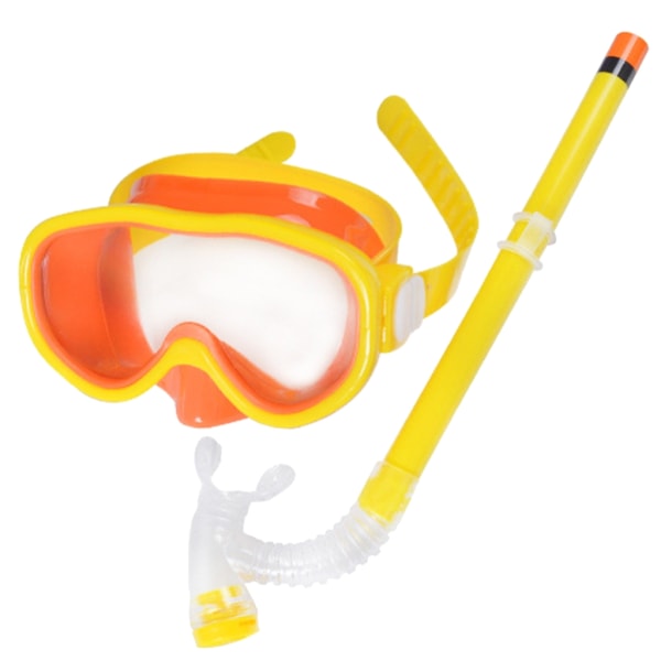 Barn Snorkel Set Scubas Snorkelmasker Simglasögon Glasögon med torra snorklar Rörutrustning Dykutrustningssatser Yellow