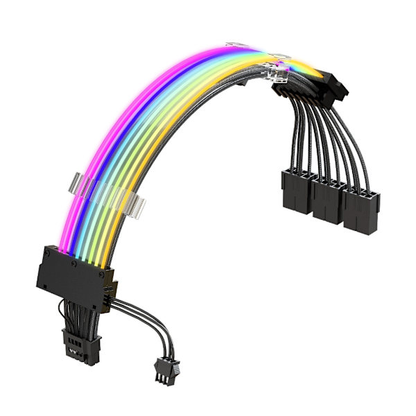 Punottu PCIE5.0 (16Pin / 12+4) 16AWG Suojattu Suurvirtajohto Korvaava PCI-E5.0 Virtalähdejohto Adapteri