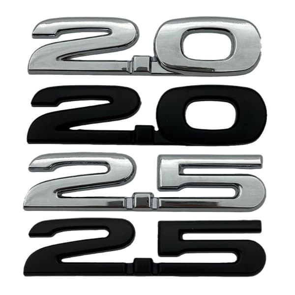 Biltilbehør 3D ABS Bil Emblem Badge Decal 2.0 2.5 Formet 2.0 bright silver