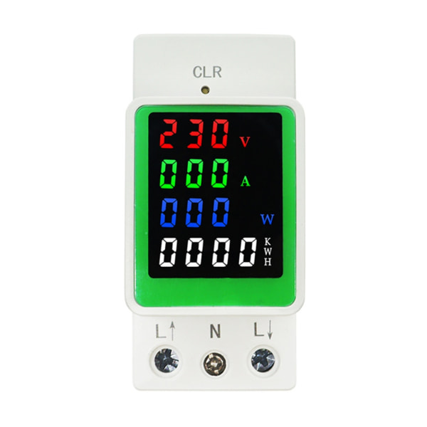 Elmätare ACDin Rail Consumtion Wattmeter Monitor WattKWh Power VoltAmp Meter LED Display Digital Multimete