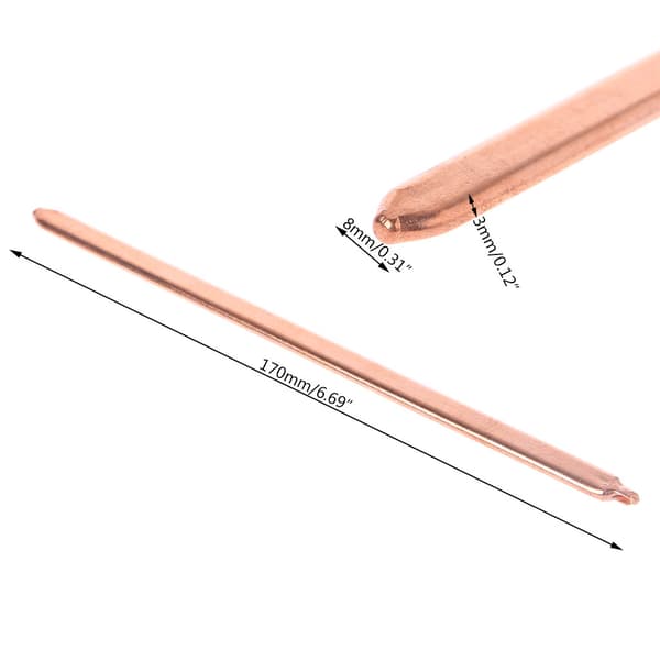 CPU Flat Heat Pipe, 8x3x170mm DIY Notebook Computer Thermal Conductive Copper