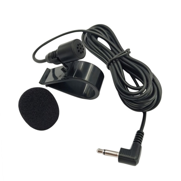 Uppgraderad 3,5 mm extern mikrofon med 3 m monteringskabelmikrofon för bil- och fordonshuvudenhet Blå tand aktiverad - Stereo