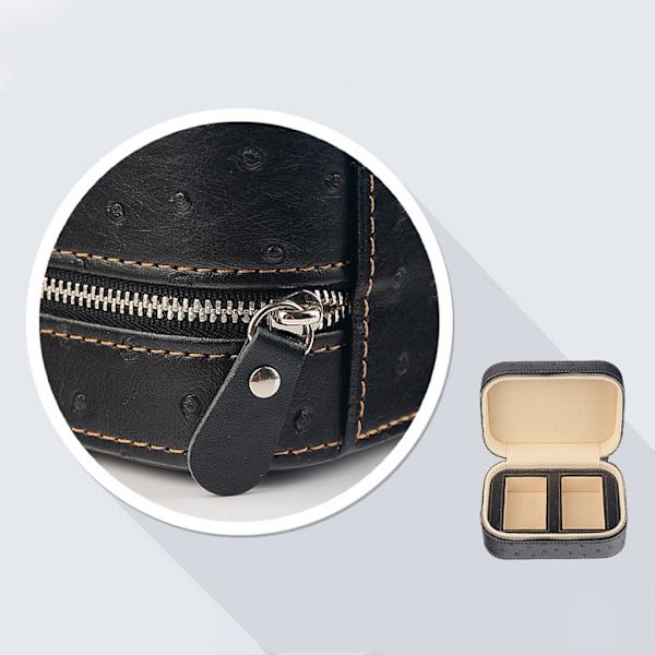 Microfiber Läder Watch Box Bärbar Watch Storage Box Europeisk Watch Box Mekanisk Watch Storage Box Watch Box Black - Watch ring bit