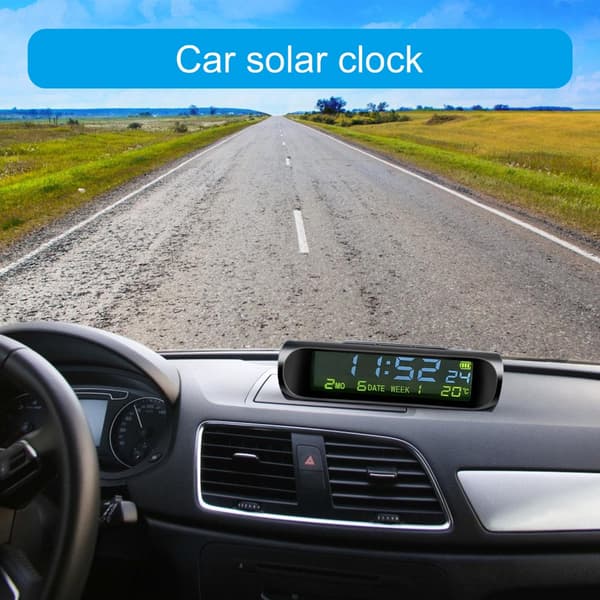 Digital solklocka för bil, körtid, datum, instrumentbräda, digital klocka, bilklocka