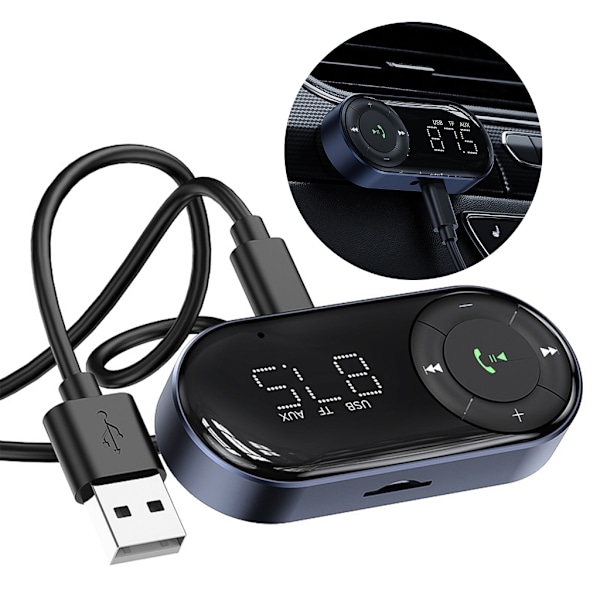 Bil AUX Bluetooth 5.2 Adapter Trådløs Lydmodtager Håndfri Auto Transmitter