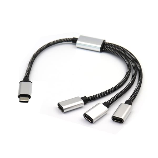 Bærbar USB C Han til Tre USB C Hun Splitter USB Y Splitter Kabel