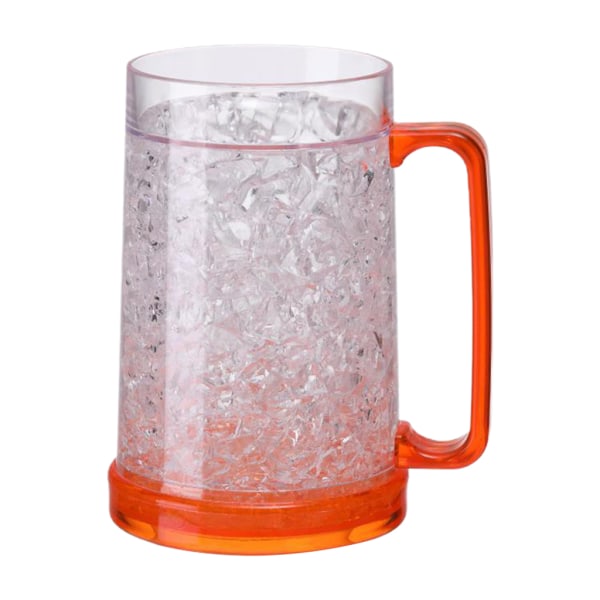 Frys Ice Beer Mug Dubbelvägg Gel Frostig ölkopp Dricksglas Klar kylande vinkopp