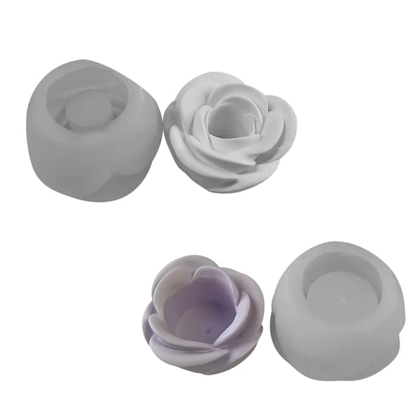 Resin Støping Lysestake Silikonform Krystall Blomst Rose Lysestakeform