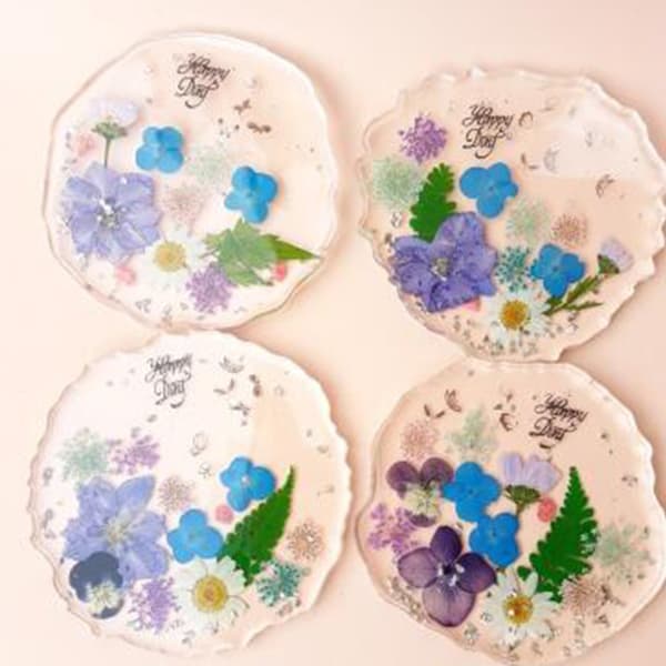 Krystal Epoxyharpiks Coaster Bakkeforme Sæt Agat Geode Coaster Harpiksforme