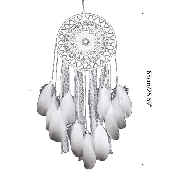 Handgjorda fjäder Wind Chime Makrame Drömfångare Ornament Vägghängande dekor null - MS6133C black