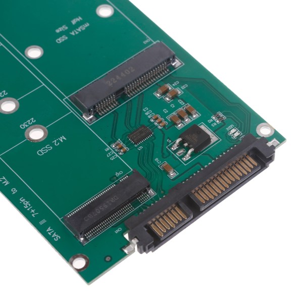 M.2 NGFF eller mSATA till Sata Adapter 2-i-1 NGFF eller mSATA Converter Reader Card Converter 2,5 tums hårddisk, Stöd Sata