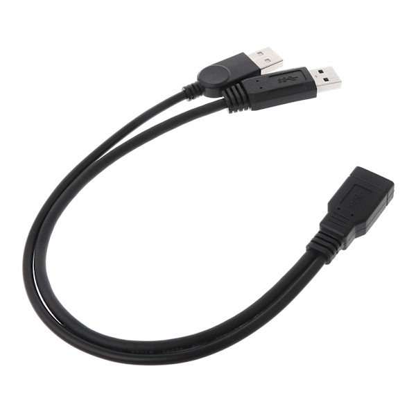 able HUB USB 2.0 A Han til 2 Dobbelt Dual USB Hun Splitter Opladerkabel