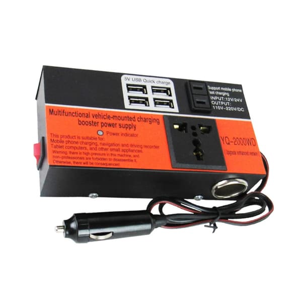 Strømomformer for lastebil, billaderadapter, konverterer 12V/24V til 110V/220V