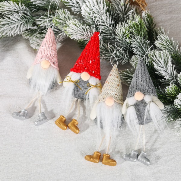 4st Long Leg Christmas Svensk Gnome Tomte Plysch till Dockornament Häng Dec