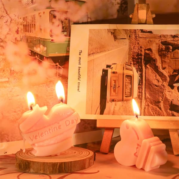 Valentines Hjerte Silikonform Duftlysform DIY Bordpyntform D