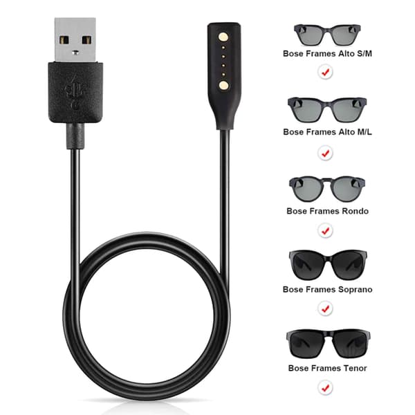 60 cm fleksibelt USB-opladerkabel Bluetooth-kompatibel brilleoplader