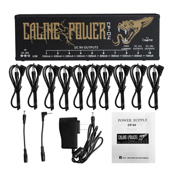 Gitar Effektpedal Strømforsyning 10 Isolerte Utganger Gitarpedal Strømforsyning for Gitar Bass Effektpedaler Enkel å Bruke