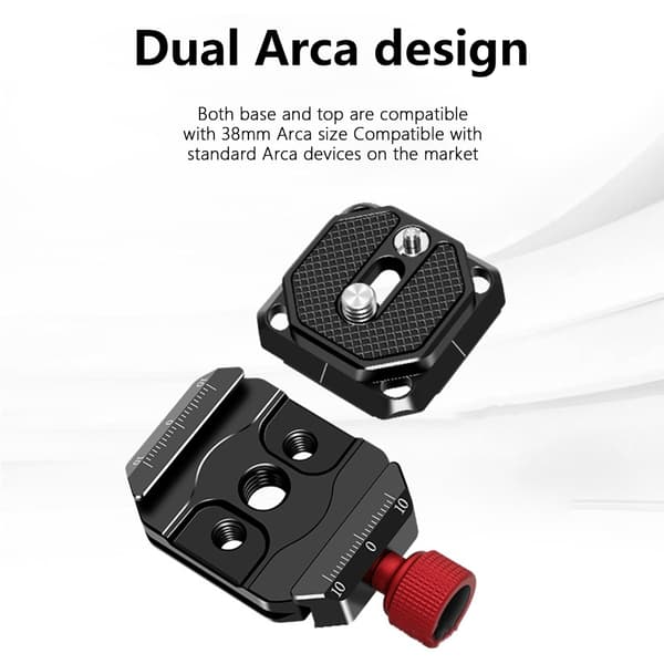 Hurtigudløser klemmebeslag adapterbase i aluminiumslegering til stativer, sort
