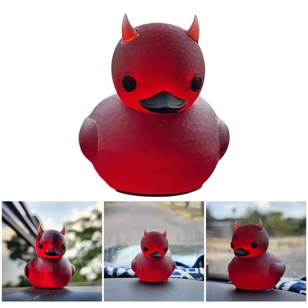 Devil Duck Resin Håndverksstatue Samlerobjekt Skulptur for Halloween, Bilpynt