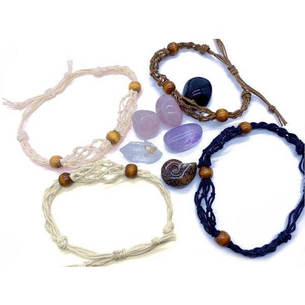 Nätväska Justerbar Armband Sladd Tom Utan Sten Kristall Hållare Armband Natural Healing Gem Macrame Armband Dekor Brown Single net 1