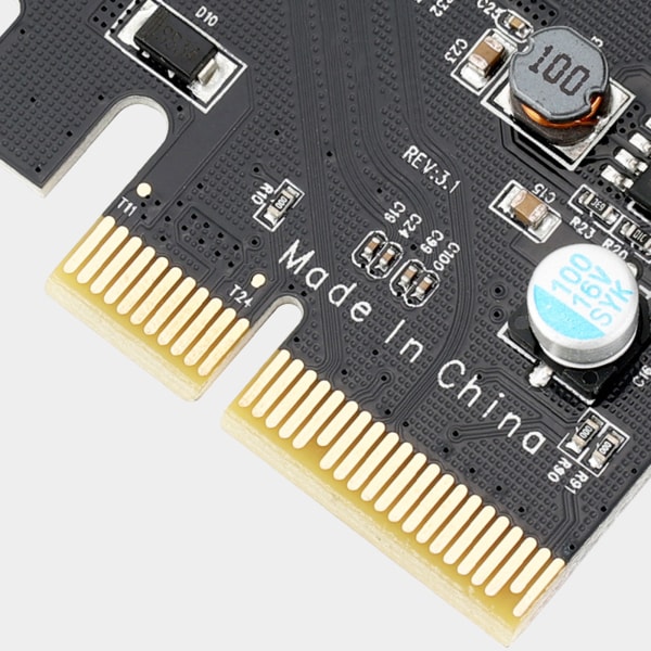 PCI-E PCI för Express 4X till USB 3.1 Gen 2 (10 Gbps) 2-portar typ C expansionskort ASM3142 15-stiftskontakt för Windows/Li