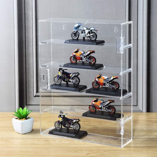 Figurdisplaybox med dammskydd för samlare och hemorganisation