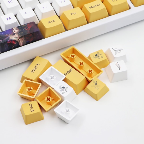 117 nycklar PBT Personlig Wang Zhaojun Figur Nyckelkapslar OEM Profil Dye Subbed för Key Caps För MX Switch IKBC/ DURGOD/ RK