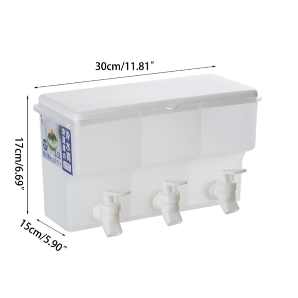 3Grids 3,5L Kylskåp Kall-Kanna med-Kran Lemonad-Vattenflaska Dryckesgods-Kanna Pot Dryck Dryckesautomat