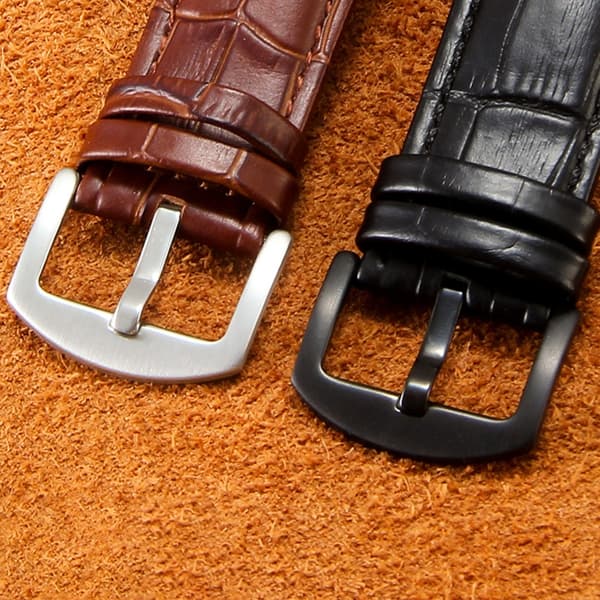 Robust læderurrem, slidstærk, giver langvarig ydeevne Black black buckle 23mm