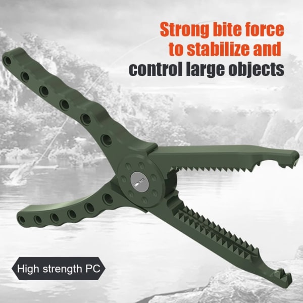 Fiskegripare Bärbar Fish Grip Läppklämma Grabber Fish Clamp Grip Fish Controller Fisketång Tång med karbinhake Black