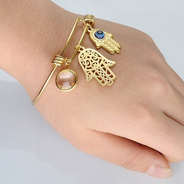Fashion for Evil Eye Armband Justerbar guldpläterad armring Snygg turkisk Blue Eye Amulett Smycken Presenter för flickor kvinnor