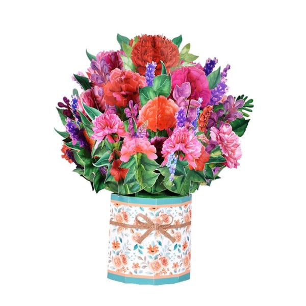 3D för Pop Up Mors Dagskort Blommor Blombukett Gratulationskort för mamma Wif null - Lavender table