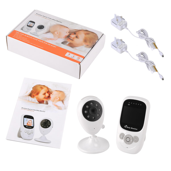 2,4G trådlös baby med digitalkamera LCD-skärm Auto Night Vision tvåvägssamtal med temperaturmonitor UK