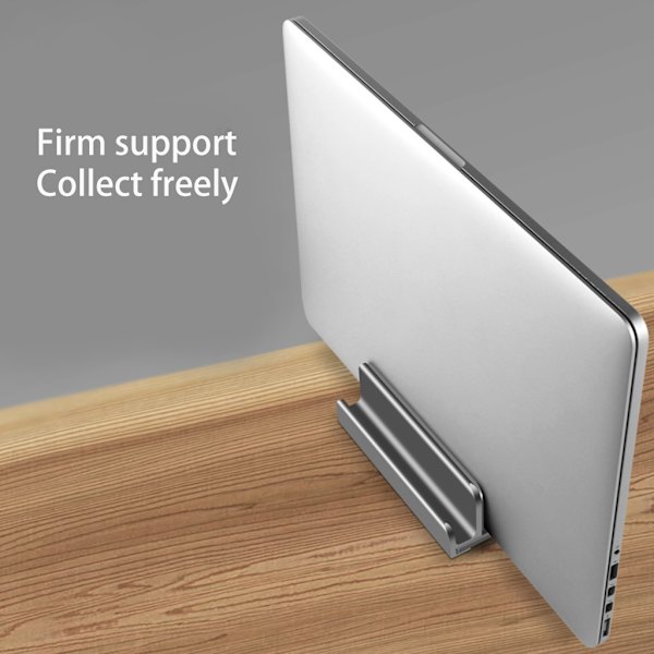 Vertikal bärbar stativ Justerbar dockningshållare för Dell Pad Notebook Tablet Kylhållare Skrivbord Organizer Hylla Silver Dual card slots