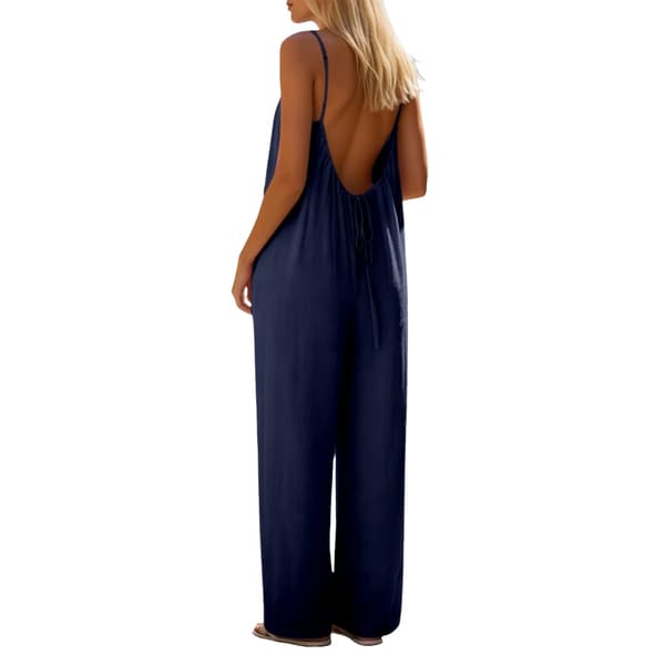 Jumpsuits til kvinder Afslappede Rompers Strandferie Brede Ben Jumpsuits Hjem Rygløse Overalls Coffee L