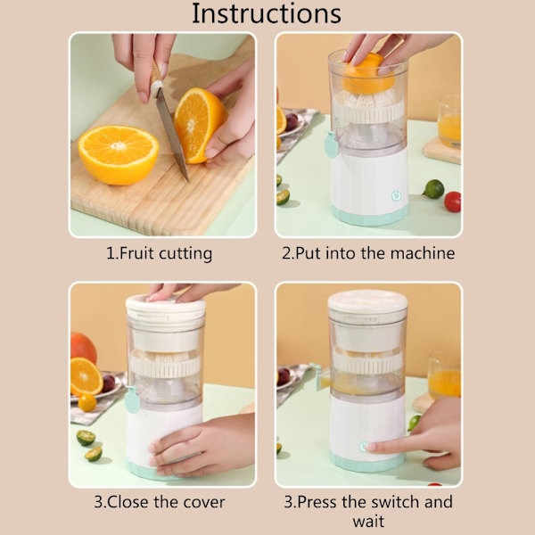 Multifunktionell elektrisk juicepressare Juiceseparation Bärbar hemmajuicer Automatiska apelsinjuicemaskiner ABS-material