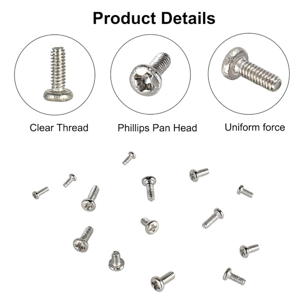 Mini Screws Set 750 Pieces Micro Screws Set Små skruvar Självgängande skruvar Små miniskruvar Kit för reparationsglasögon