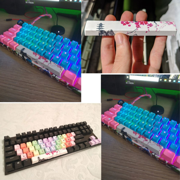 SpaceBar Keycap PBT Five Sides Dye-Subbed 6.25U Cherry Profile Space Bar Keycap för DIY mekaniskt tangentbord gk61 gk64 3