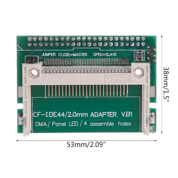 CF Compact Flash Merory Card till Vertikal 2,5" 40-pin IDE-hårddisk HDD SSD-adapter 40pin hona till 50pin hane