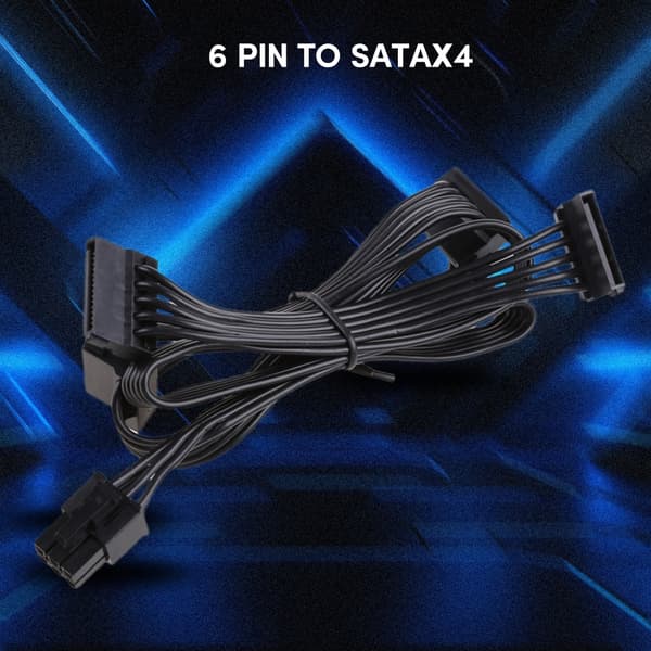 Modulkabel 6PIN til 4 SATA for G1G2 Strømmodulkabel Flat Kabel 85cm