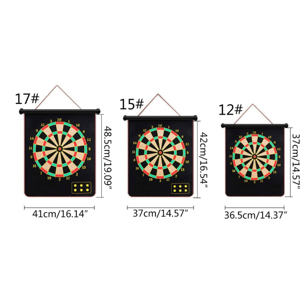 Magnetisk darttavla för barn, dartbrädespel med magnetisk dart, dubbelsidigt säkert dartspel roll-up darttavla set 17 plate 6 darts