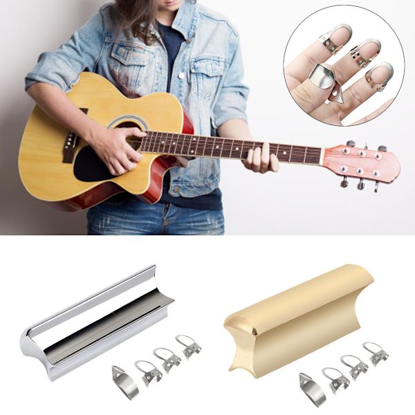 Slide Tone Bar för gitarr i rostfritt stål för Lap Steel-gitarr, Hawaii-gitarr, Dobro, elgitarrtillbehör Silver
