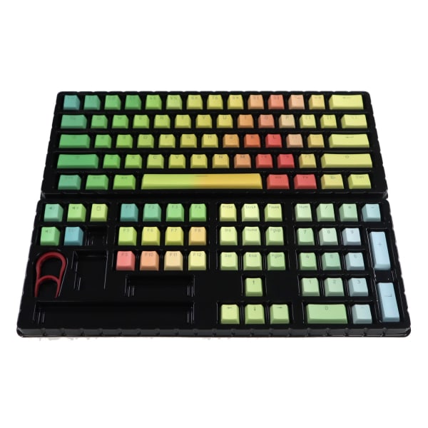Tykk PBT Dye Sub Keycaps Topptrykte Fronter 108-Tasters Gradient Regnbue Keycap For MX Brytere Gaming Mekanisk Tastatur