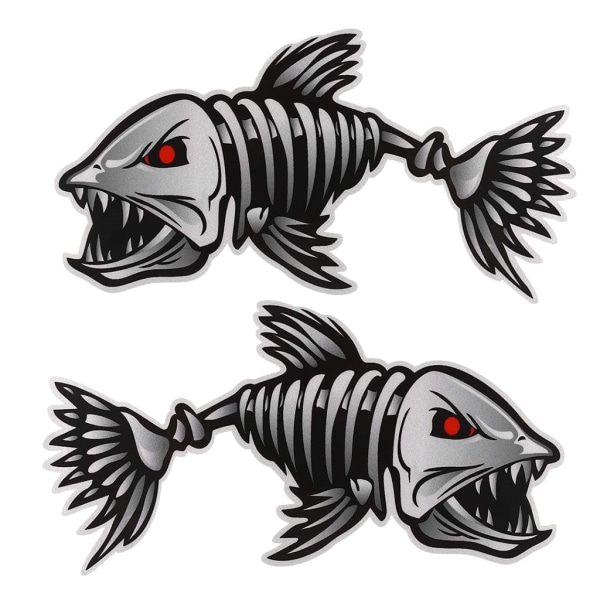 2 st/set Fiskebåtsdekaler Klistermärke Bildekal Båtdekaler för Kajak Fiske Bil Reflekterande Dekaler Tillbehör