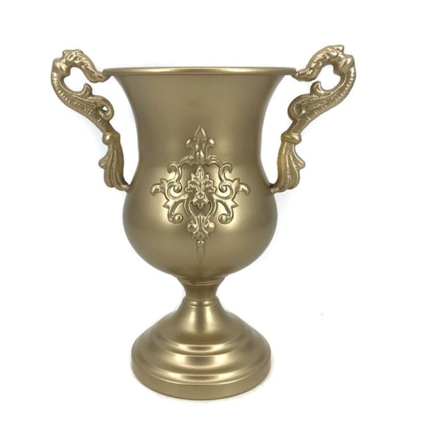 Metal Centerpieces Vas för bröllopsfest Bordsdekoration Vas för blommor Guld Bordsskiva Vas Blomhållare för kontor Gold 541