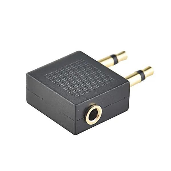 2 stk. forgyldt 3,5 mm 2 han til 1 hun hovedtelefon jack socket o adapter