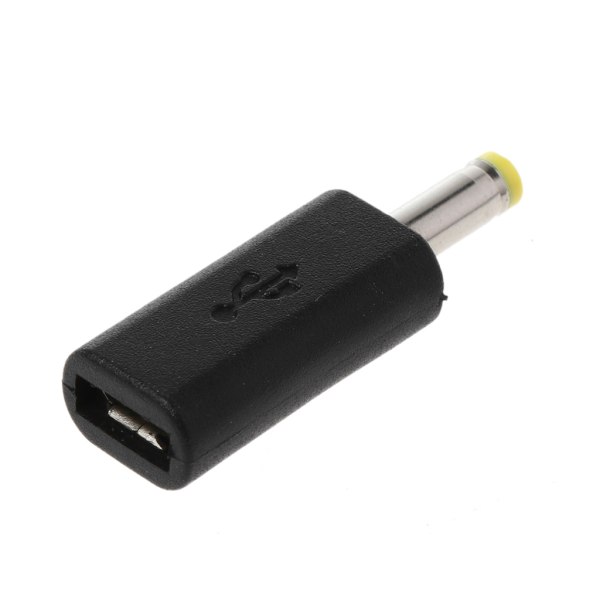 Micro USB Hona Till för DC 4.0x1.7mm Hane Plug Jack Converter Adapter Laddning för för PSP och mer Black