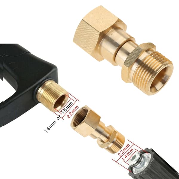 2 st M22 14mm Högtryckstvätt Svängled Högtryckstvätt Adapterkoppling